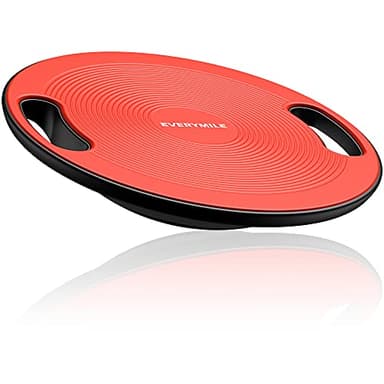EVERYMILE Wobble Exercise Balance Board, Red, 15.7" | Exercise Balance Stability Trainer,Portable Balance Board with Handle for Workout Trainer,No-Skid Surface,15.7"