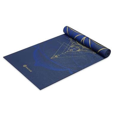 Gaiam Reversible Yoga Mat, 6mm Thick Print Mat (Metallic Sun & Moon)